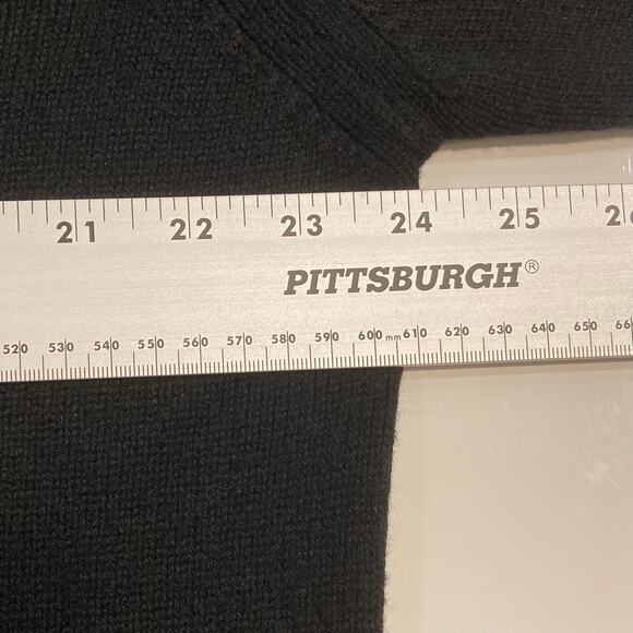 Nwot LORO PIANA Sweater Men~L~XL Unisex Chest 48”Cashmere ITALY Black Long-Sleev - Picture 5 of 7